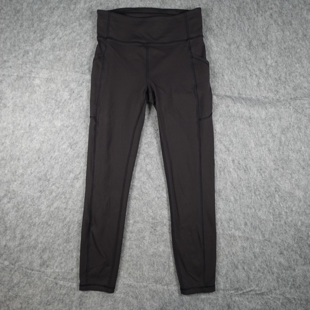 Lululemon Leggings Women 8 Black Pockets 25" Yoga Gym Workout Athletic